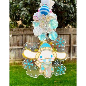 Sanrio Cinnamoroll Winter Snow Tricycle Acrylic Keychain Purse Bag Charm